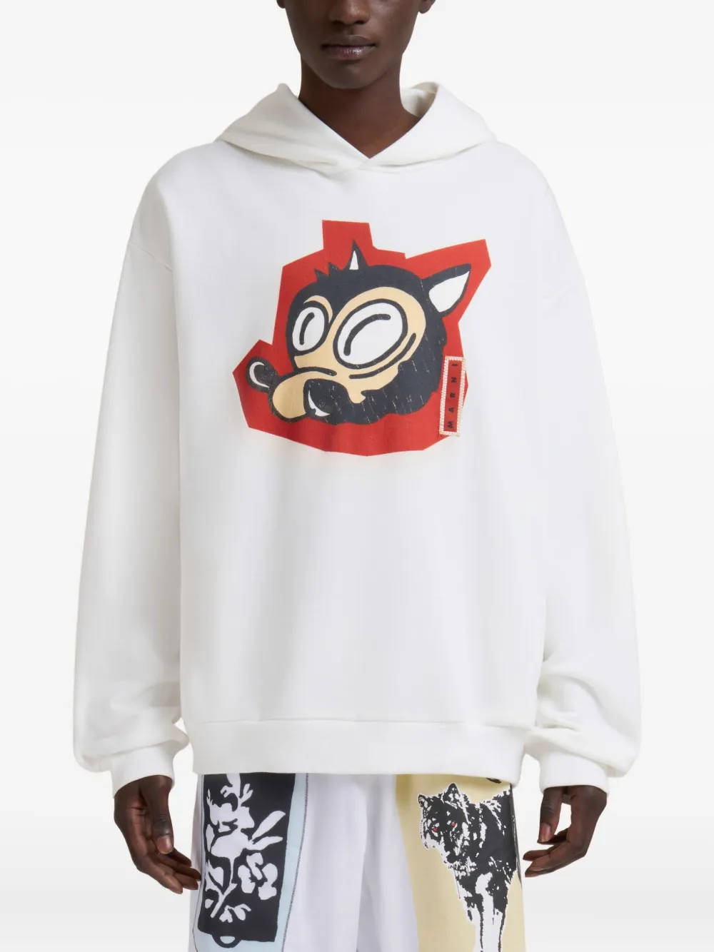 Marni Hoodie met print Wit