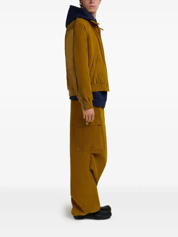 23AW MARNI マルニ コーデュロイジャケット ジップブルゾン 46 Marni コーデュロイ ジップジャケット | ブラウン | FARFETCH JP