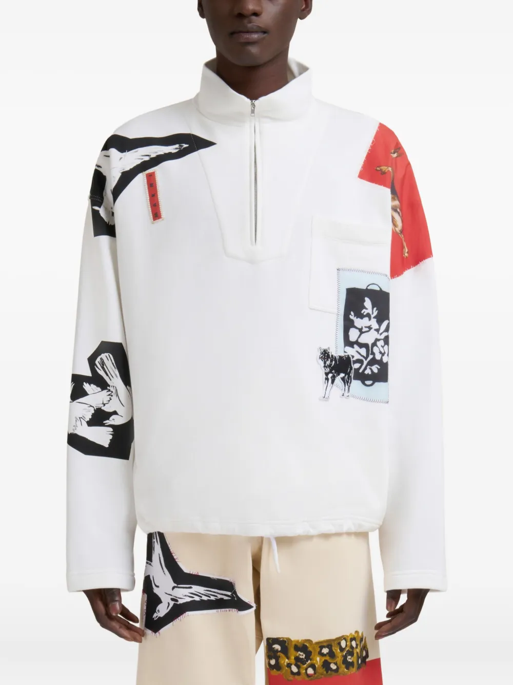 Marni Trui met grafische print Wit