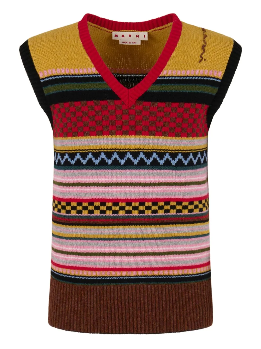 Marni striped wool vest | Red | Image 1