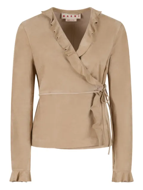 Marni ruffled wrap jacket