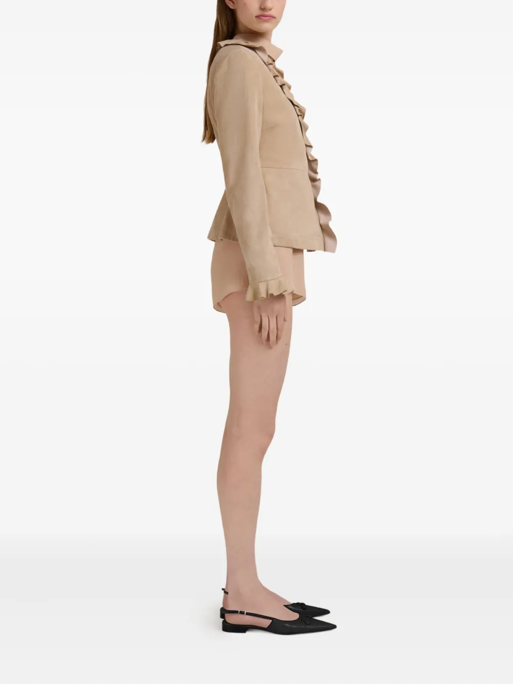 Marni Wikkeljack met ruches Beige