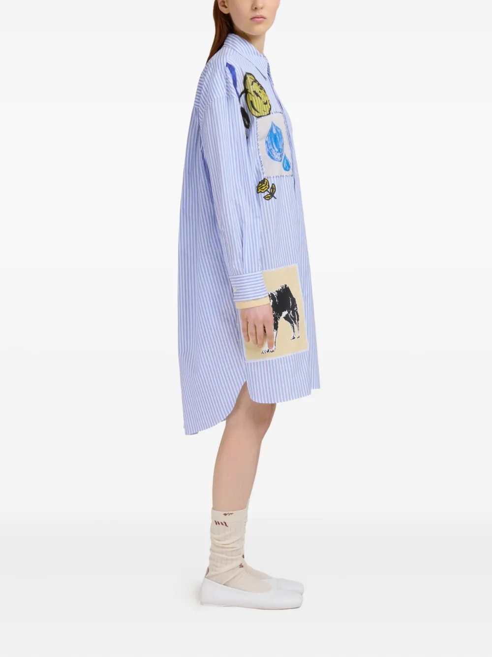 Marni Blousejurk met grafische patches Blauw