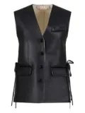Marni front-button leather gilet - Black