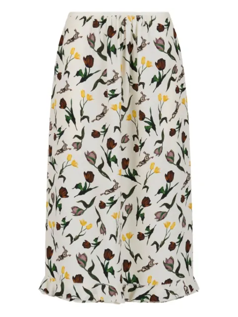Marni floral-print midi skirt