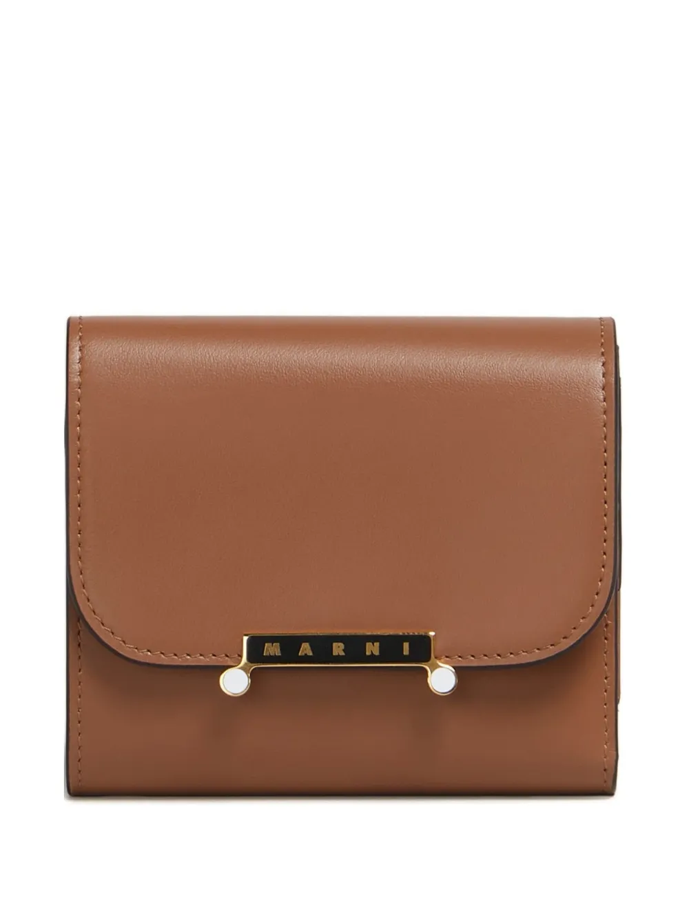 Marni Leren portemonnee Bruin