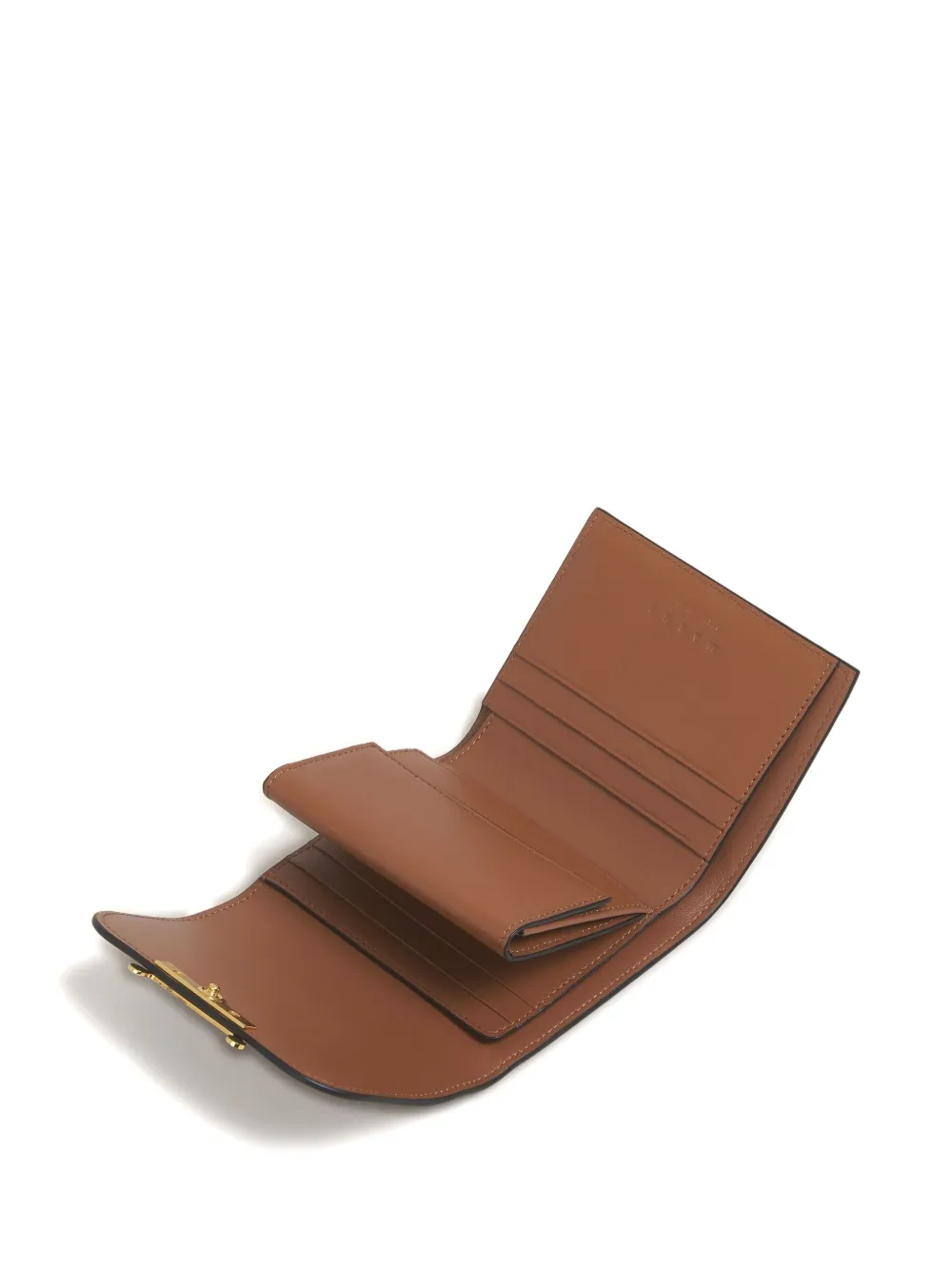 Marni Leren portemonnee Bruin