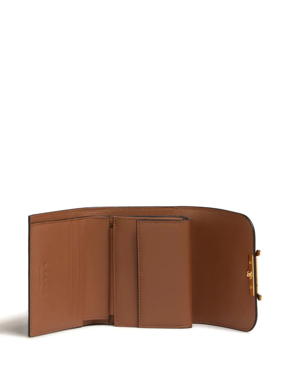 Marni Leren portemonnee Bruin