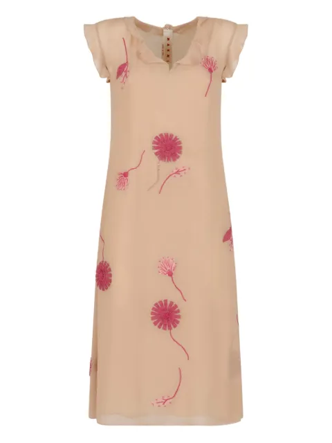 Marni ruffled floral-embroidered dress