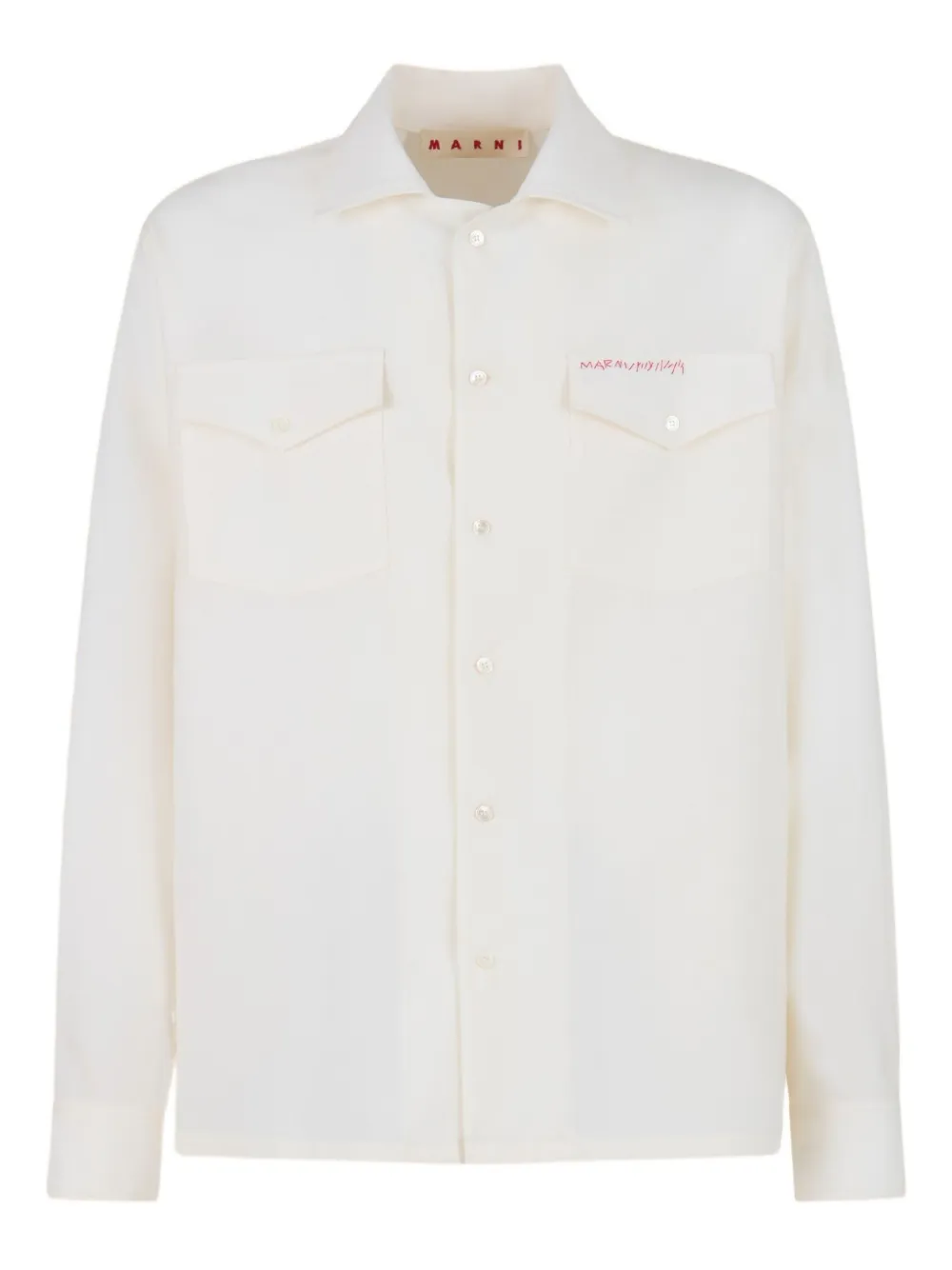 Marni Button-up overhemd met opgestikte zakken Wit