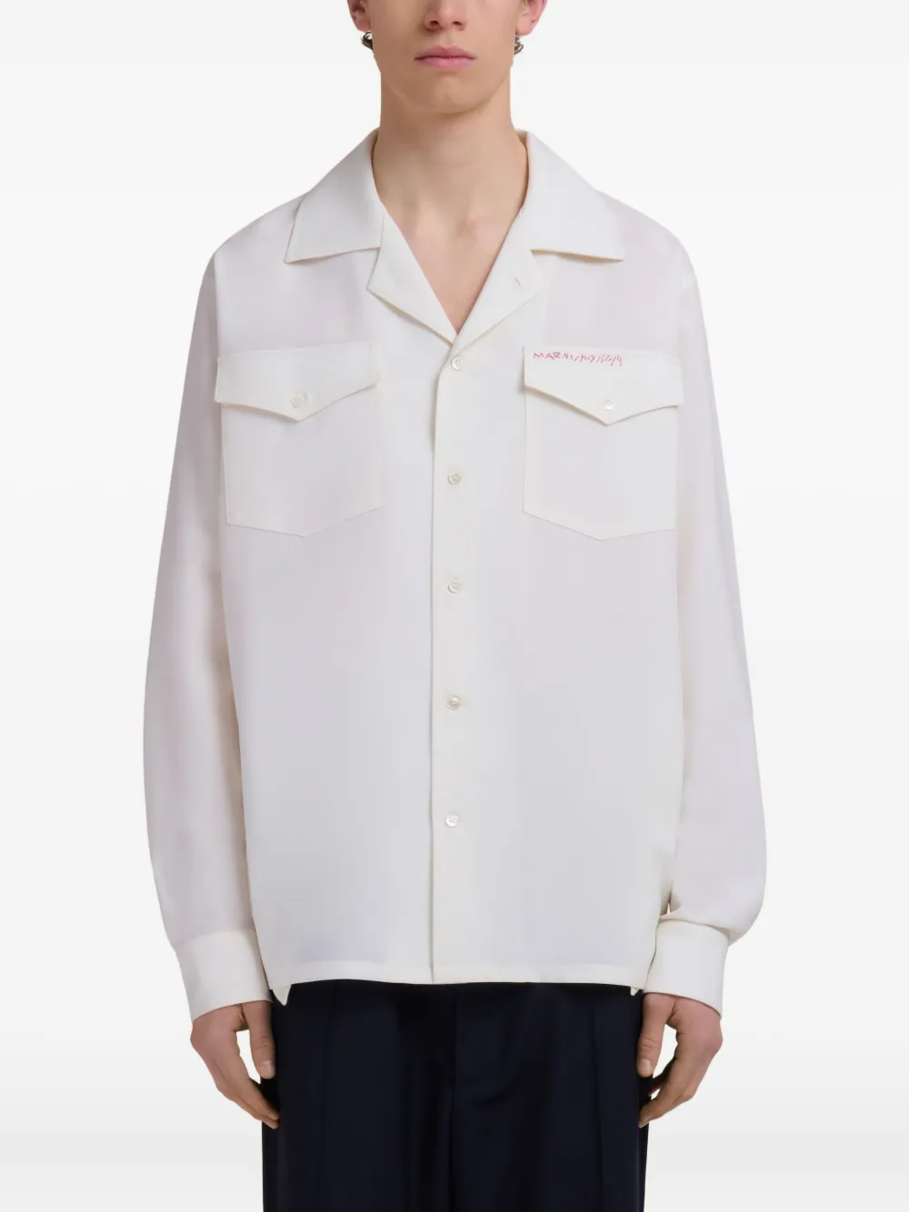 Marni Button-up overhemd met opgestikte zakken Wit