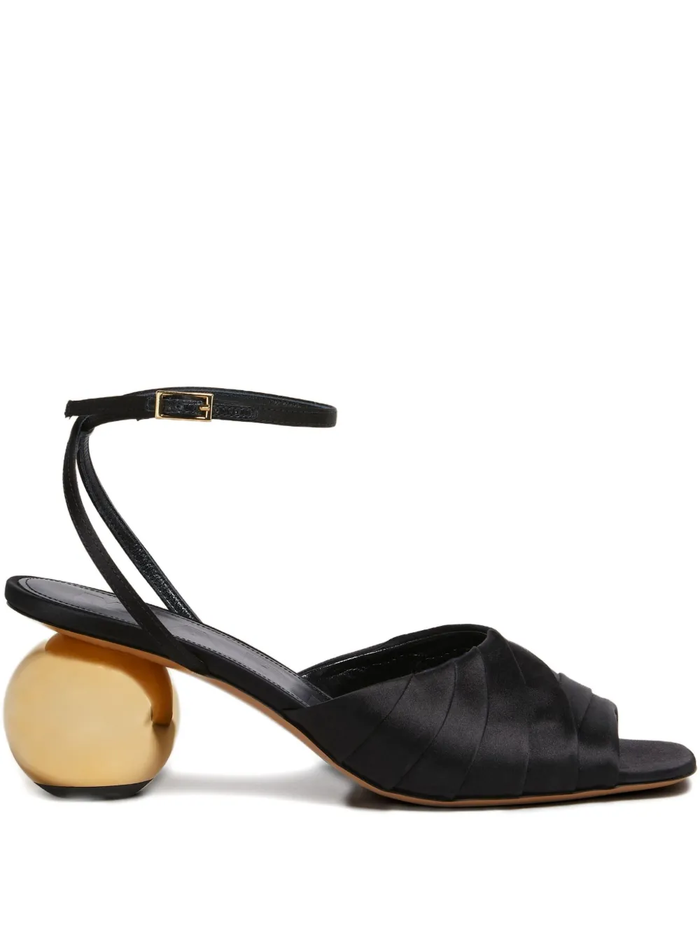 Marni leather sculptural heel sandals Black