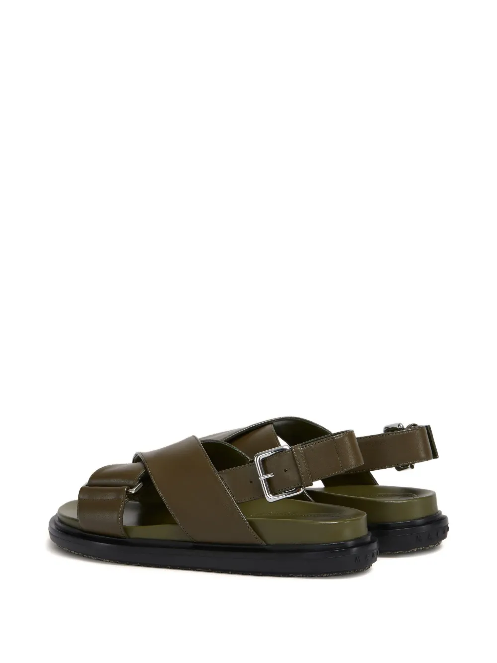 Marni cross-strap flat sandals Green