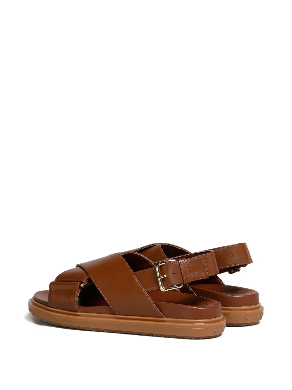 Marni cross-strap leather sandals Brown