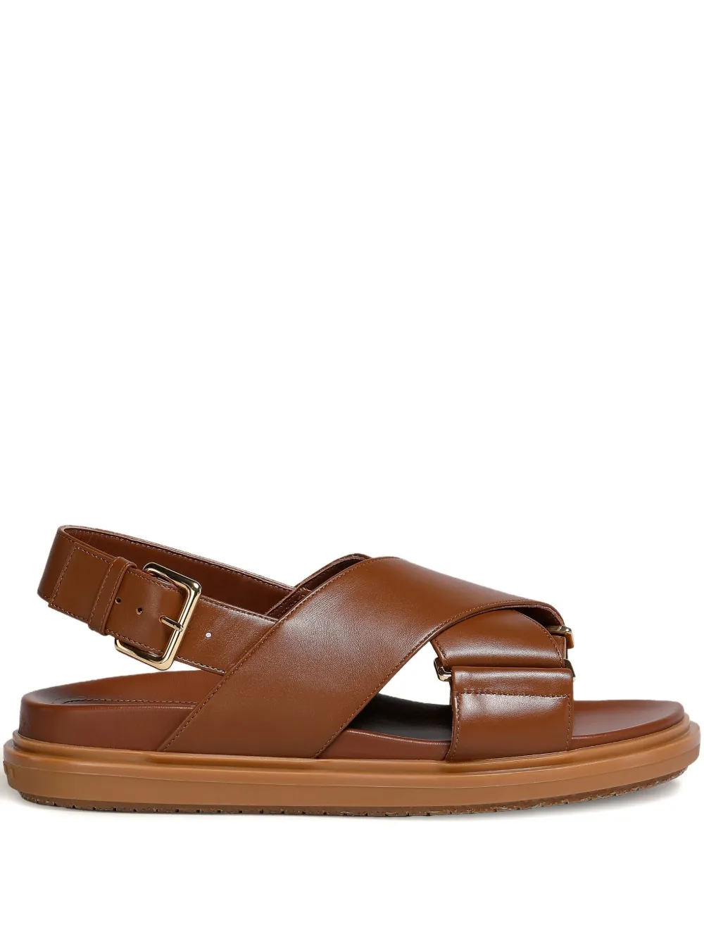 Marni cross-strap leather sandals Brown