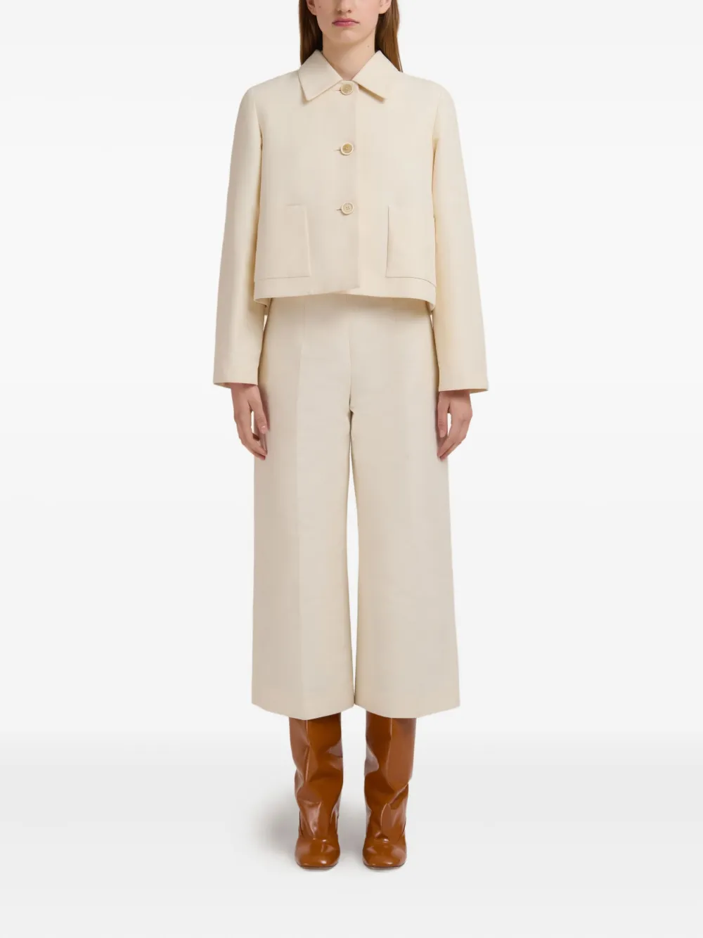 Marni Katoenen cropped jack Wit