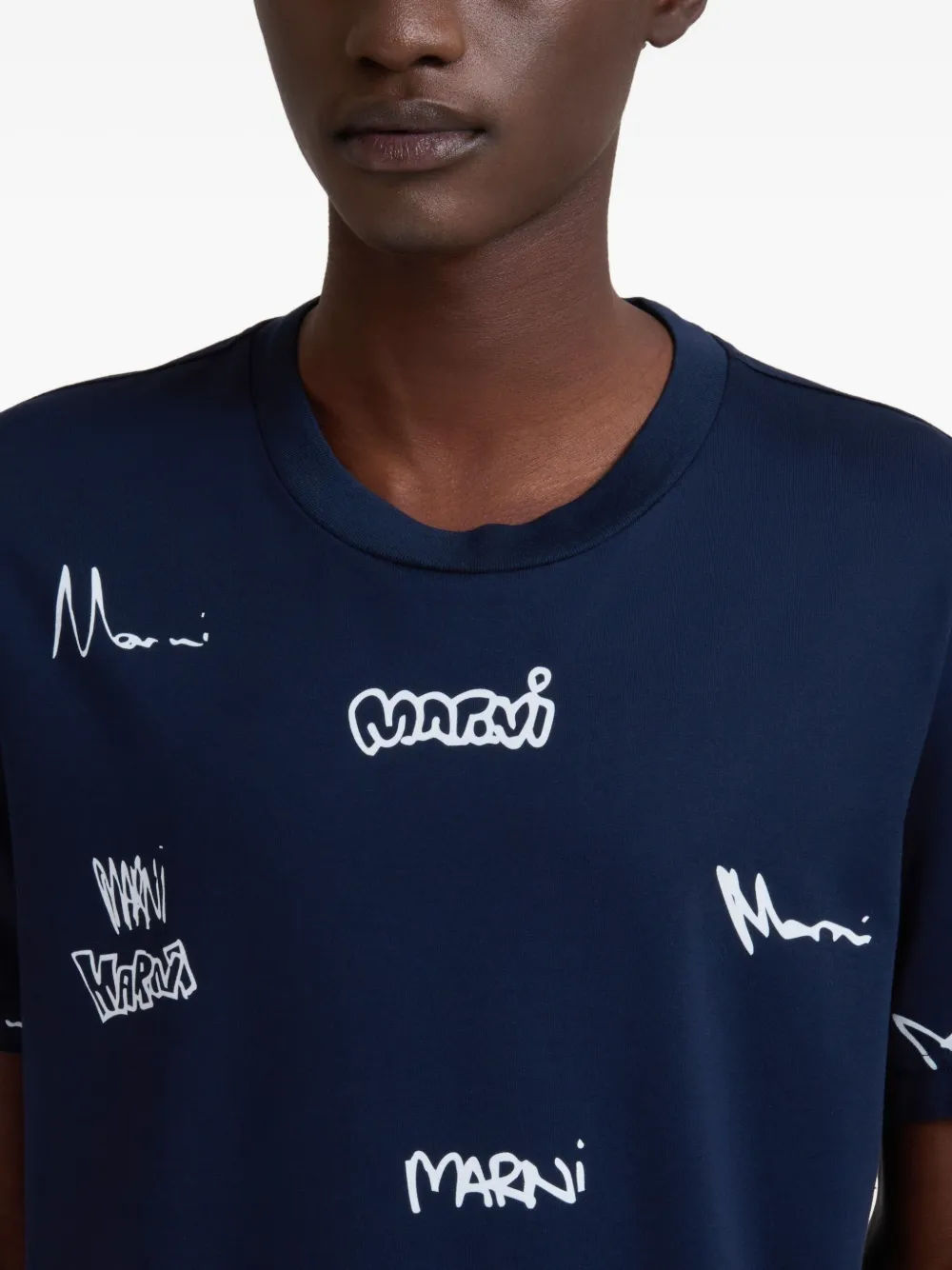 Marni T-shirt met logoprint Blauw