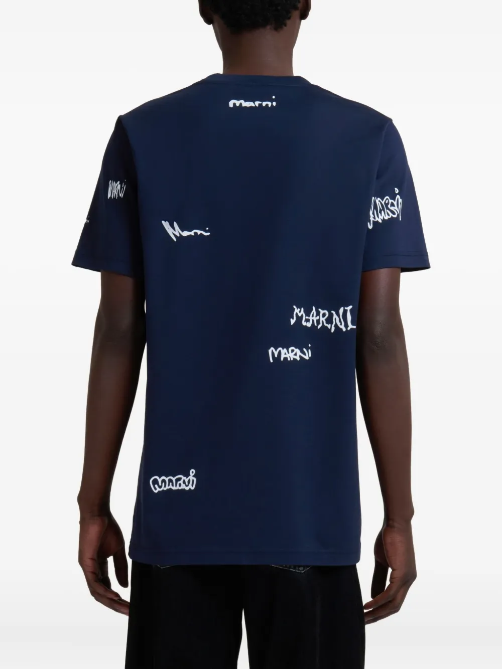 Marni T-shirt met logoprint Blauw