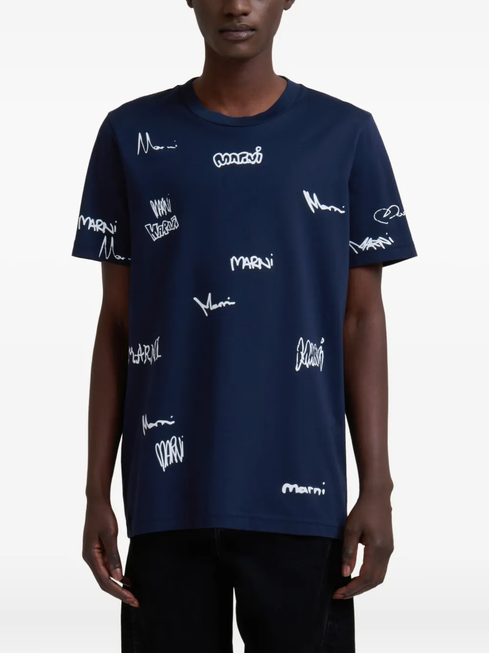 Marni T-shirt met logoprint Blauw
