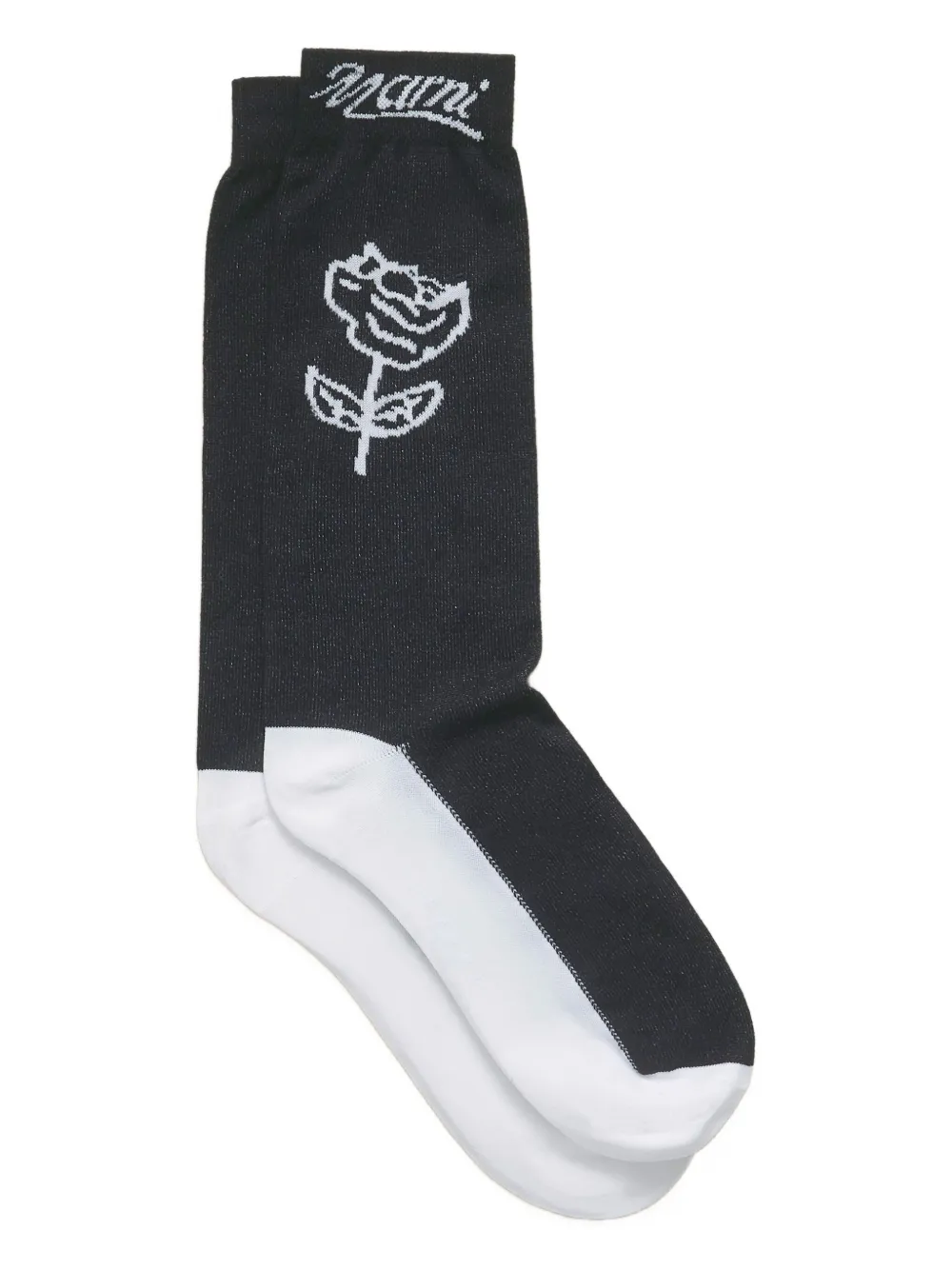 Marni calcetines con rosas en jacquard | negro | Image 1