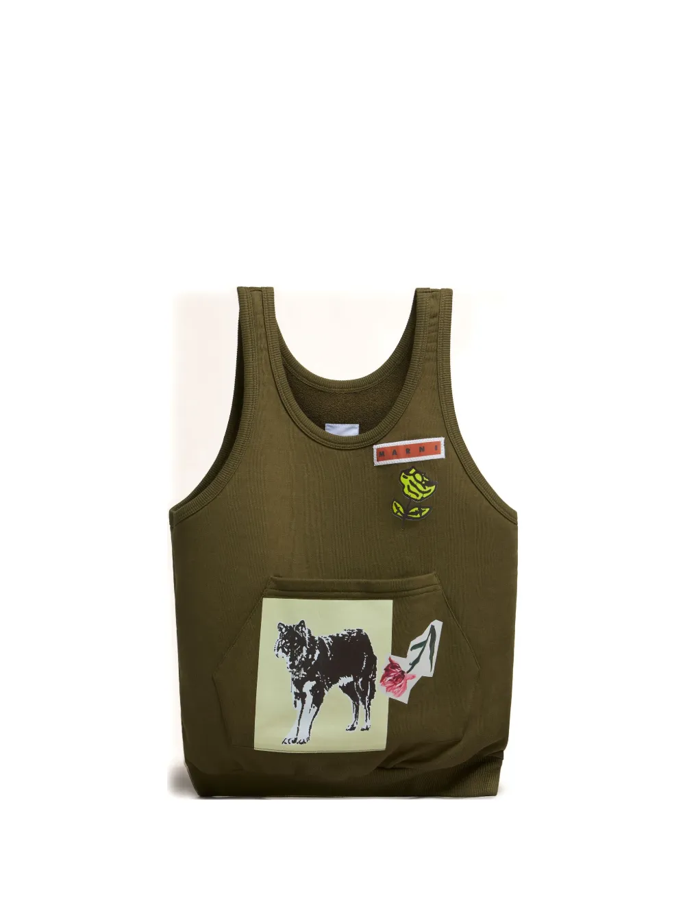 Marni Borsa tote con stampa grafica - Verde