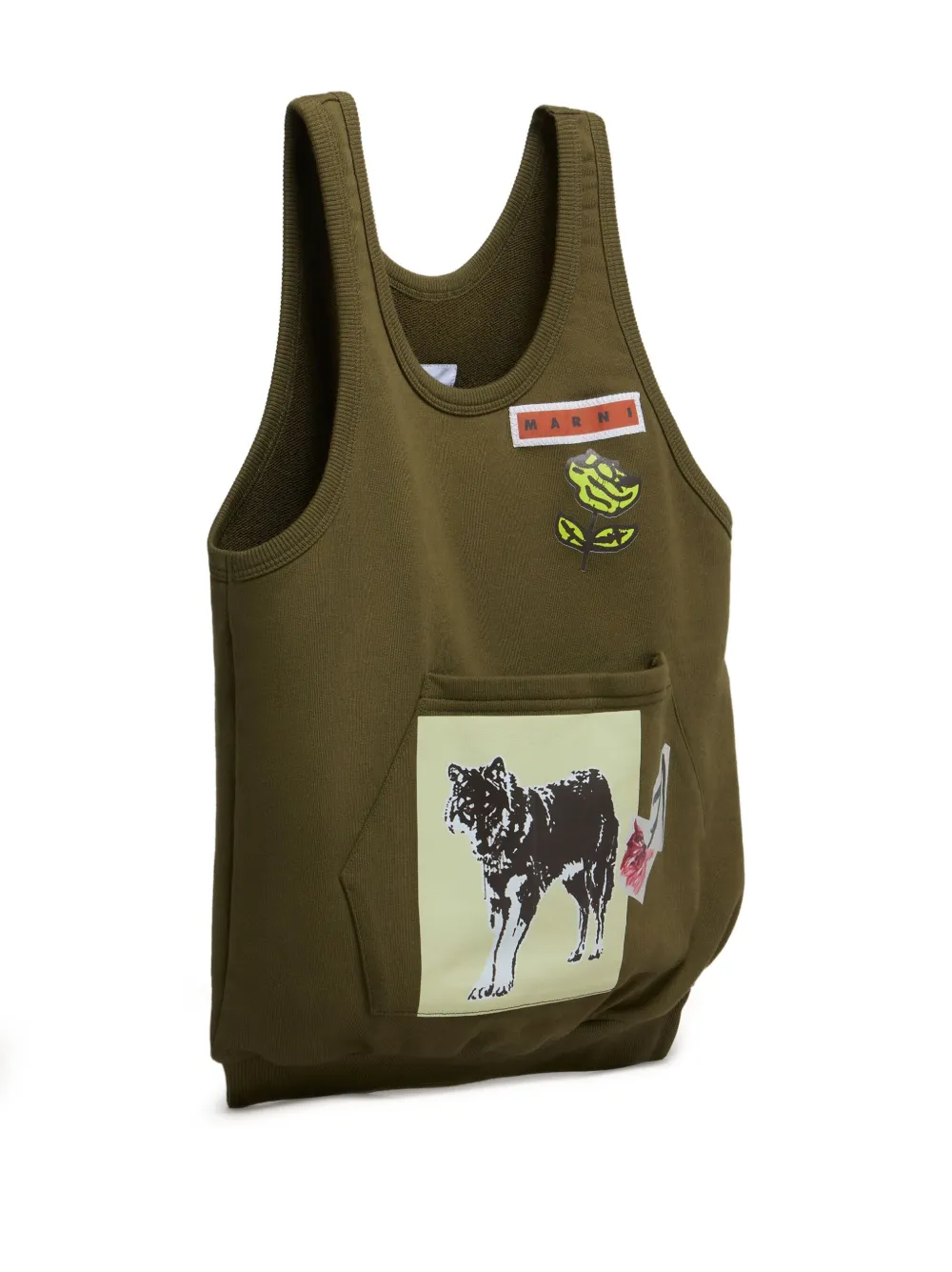 Marni Shopper met grafische print Groen