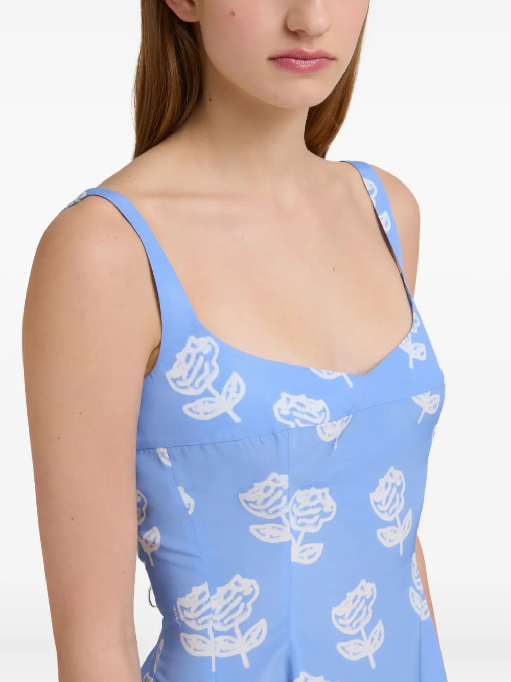 Marni Jurk met bloemenprint SRB50 blue