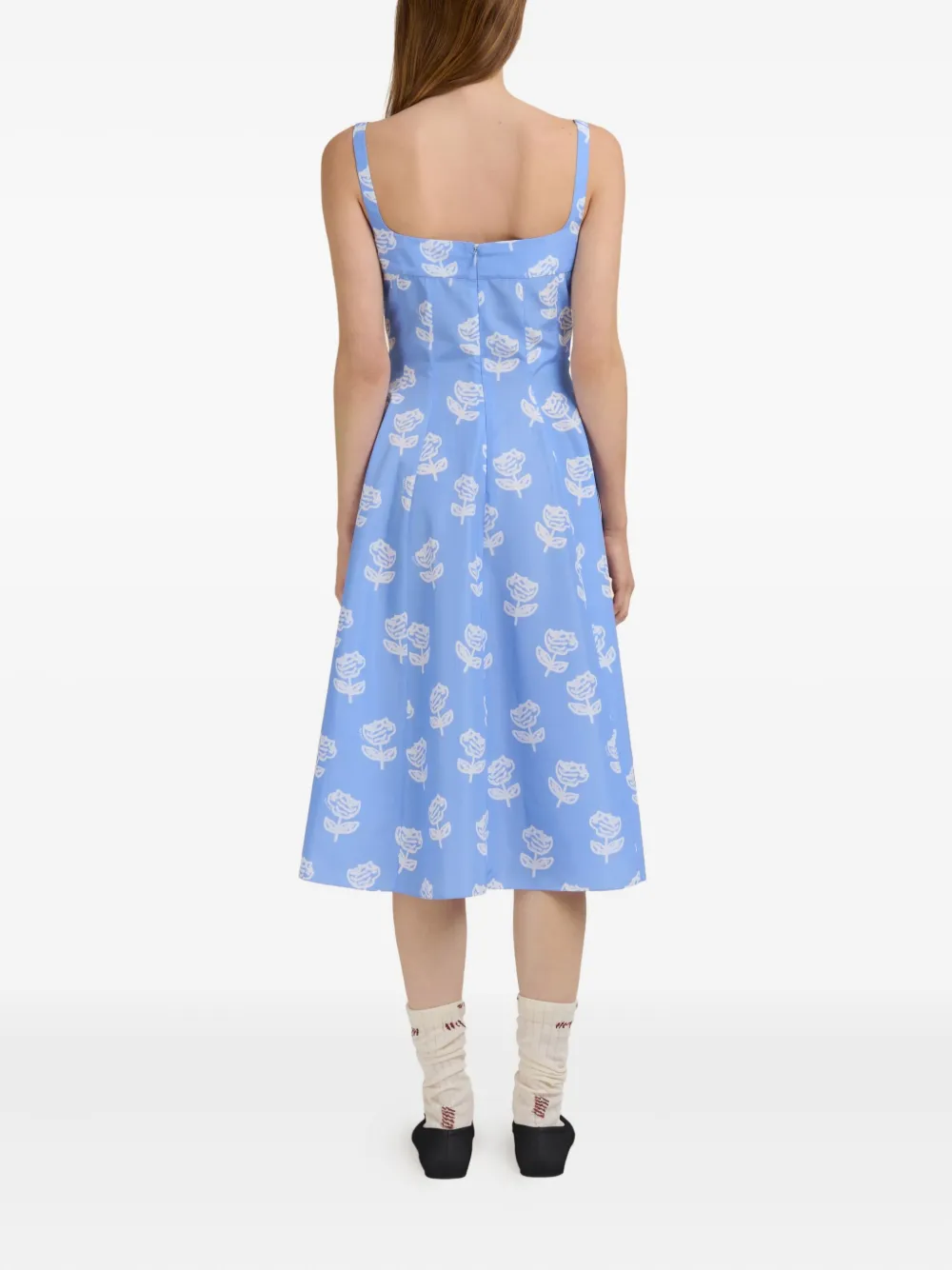 Marni Jurk met bloemenprint SRB50 blue