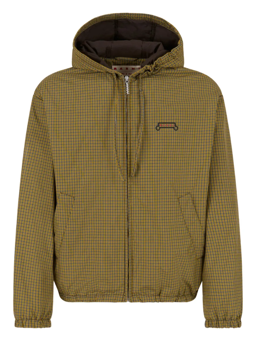 check-print hooded jacket