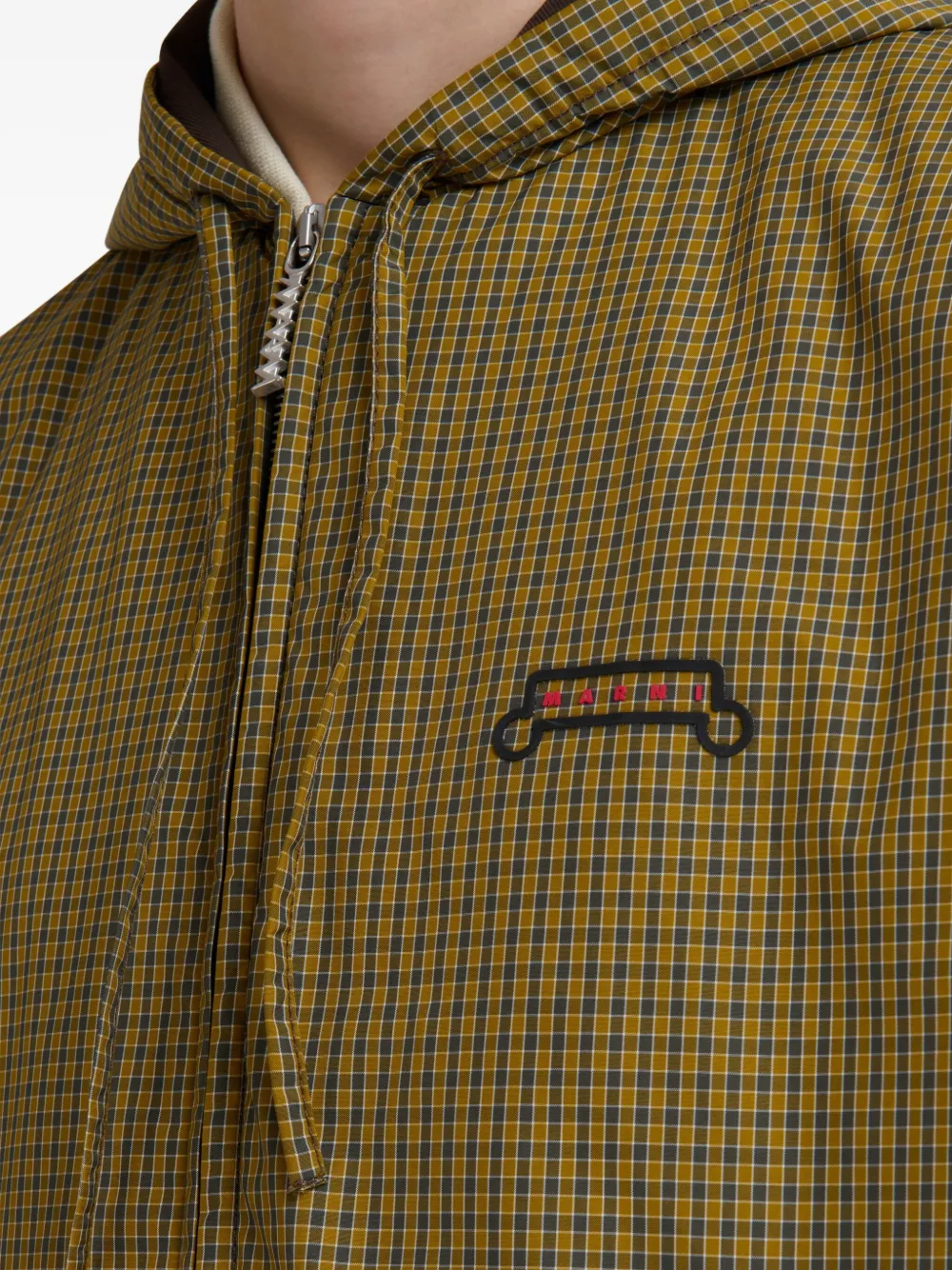 check-print hooded jacket