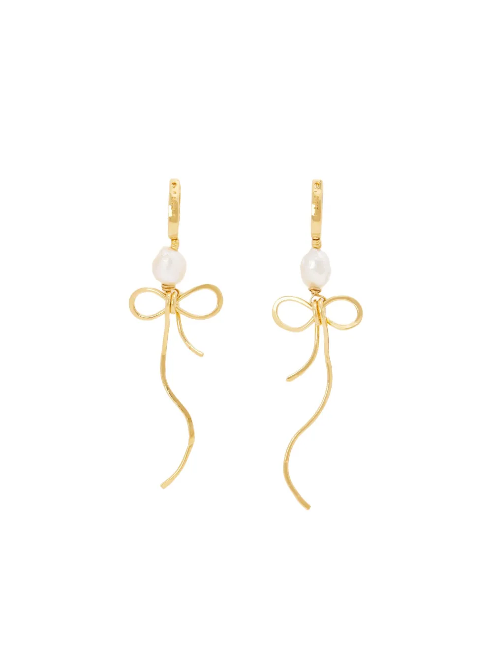 Marni Pearl Bow Drop Earrings In Gold