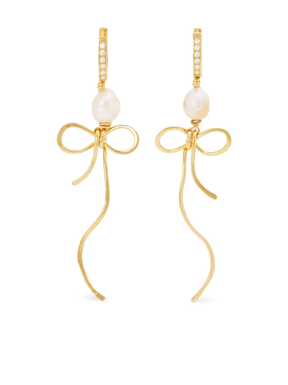 Marni pearl bow drop earrings | Gold | Image 1