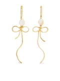 Marni pearl bow drop earrings - Gold