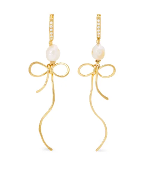 Marni pearl bow drop earrings