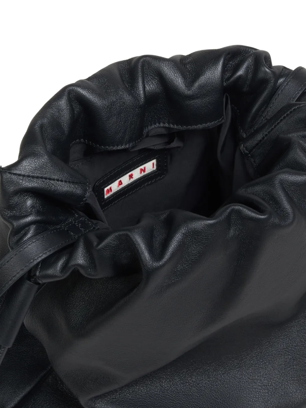 Marni Leren schoudertas Zwart