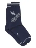 Marni embroidered-logo socks - Blue