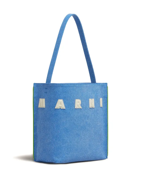 Marni Museo logo-patch Tote Bag | Blue | FARFETCH