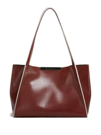 Marni Cresta E/W レザーハンドバッグ S | レッド | FARFETCH JP