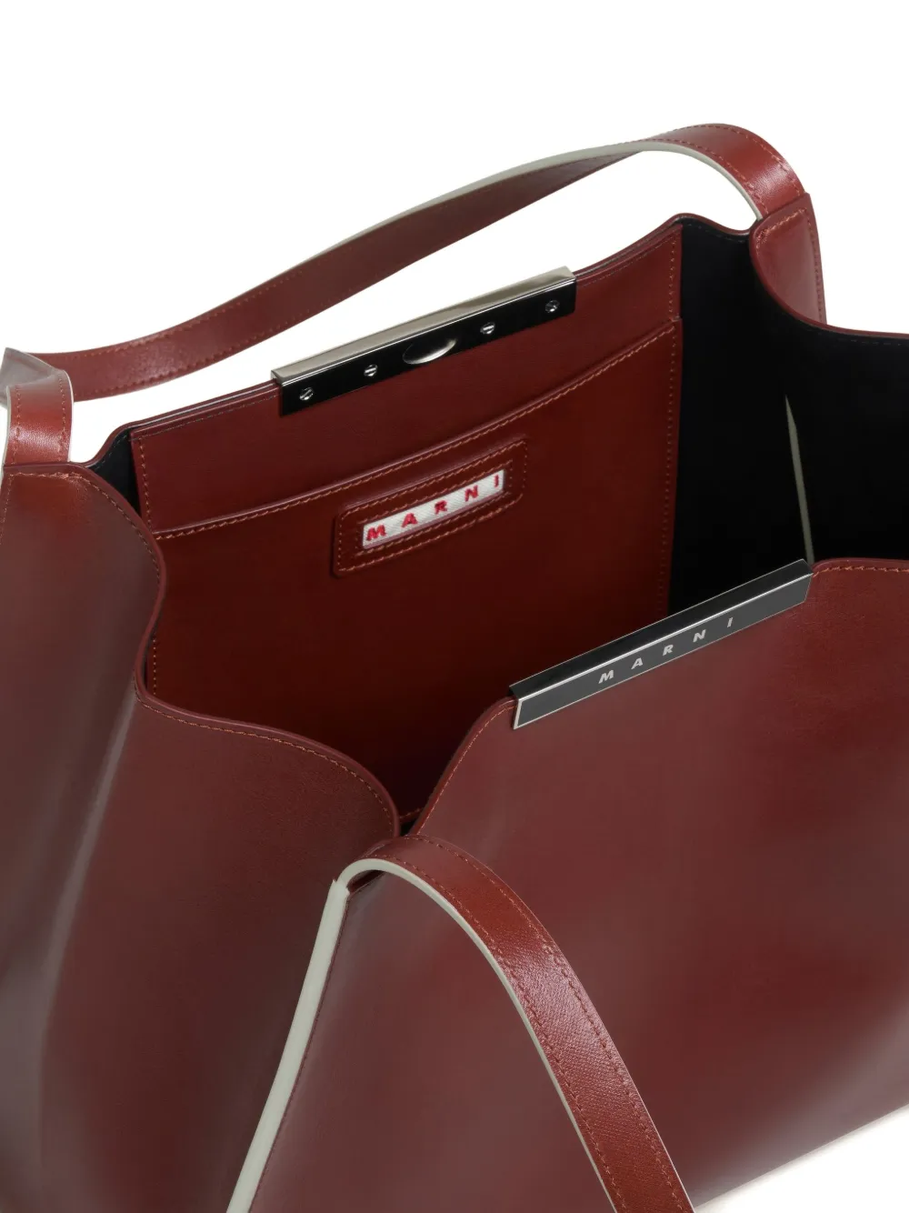MARNI マルニ スモールトートバッグ Cresta E/W ディープグリーン レザー製 Cresta E/W スモールトートバッグ