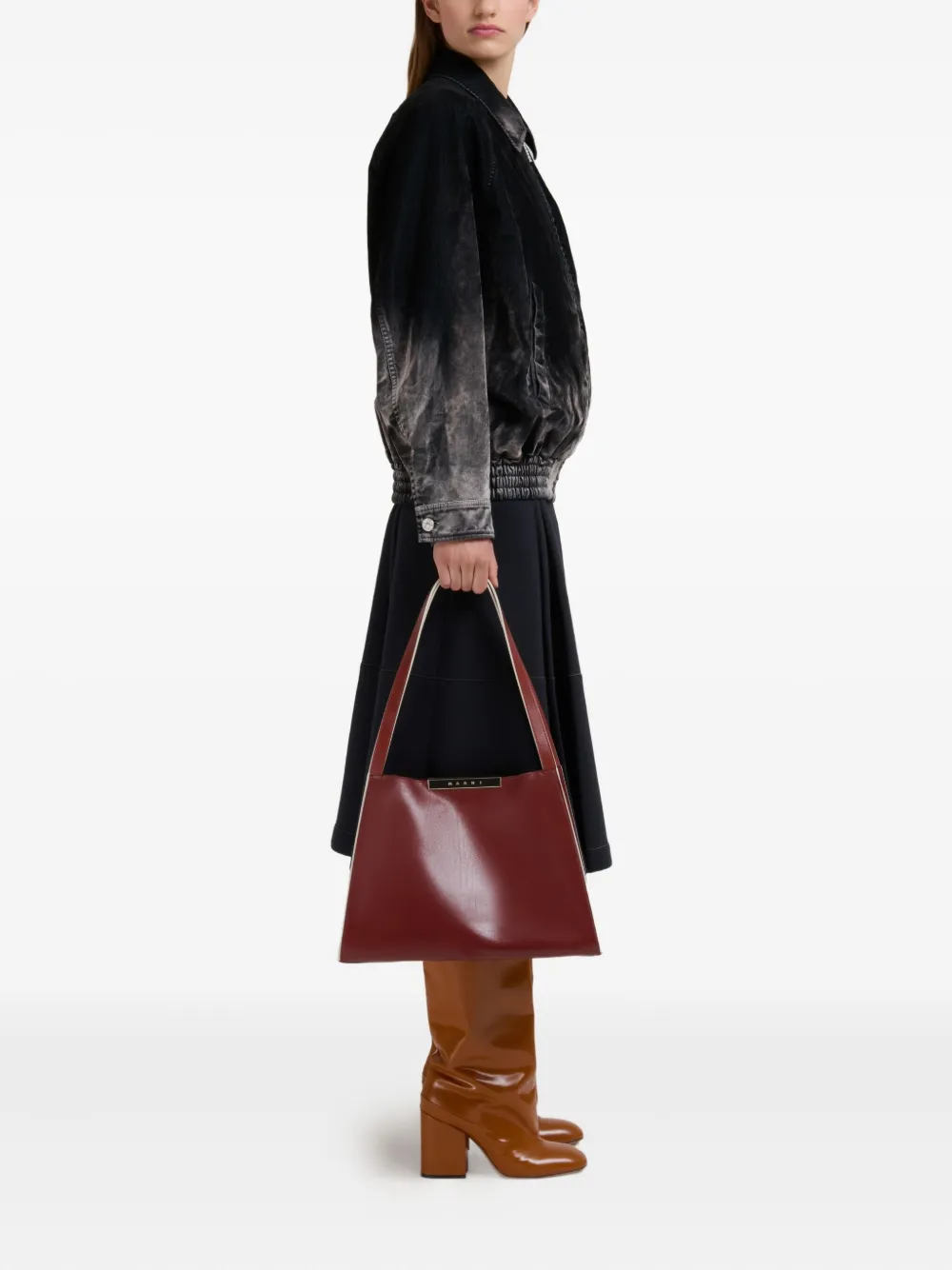 Marni small Cresta E/W leather tote bag | Image 2