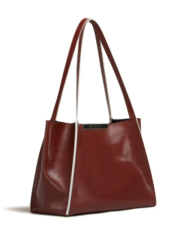 Marni スモール Cresta イースト/ウェスト レザー トートバッグ 