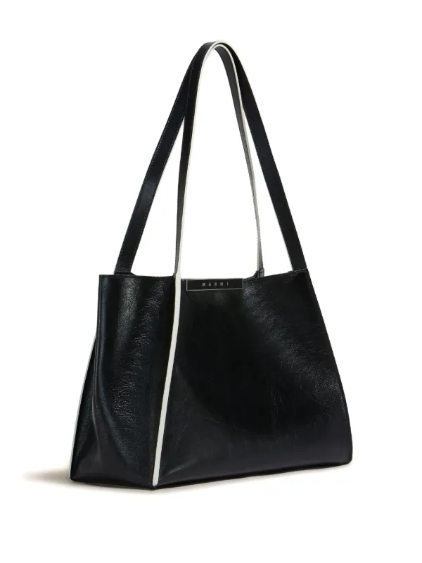 トートバッグ Marni Cresta Tote Bag Brown leather Cresta E/W small tote bag | Marni