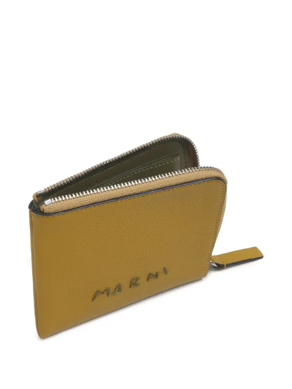 Marni Textured Leather zip-around Wallet | Yellow | FARFETCH