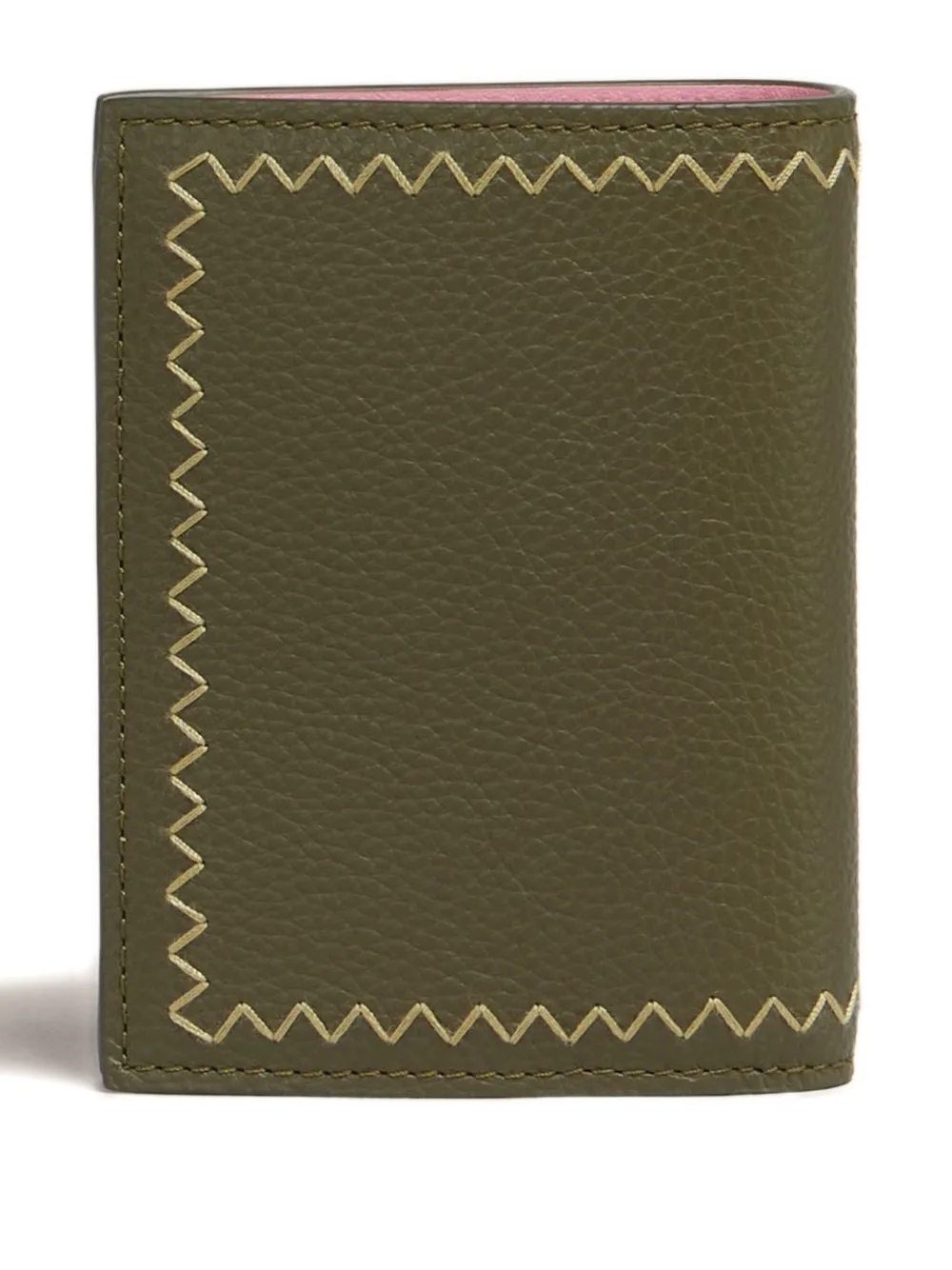 Marni Leren portemonnee met stikseldetail 00V58 DEEPSAGE