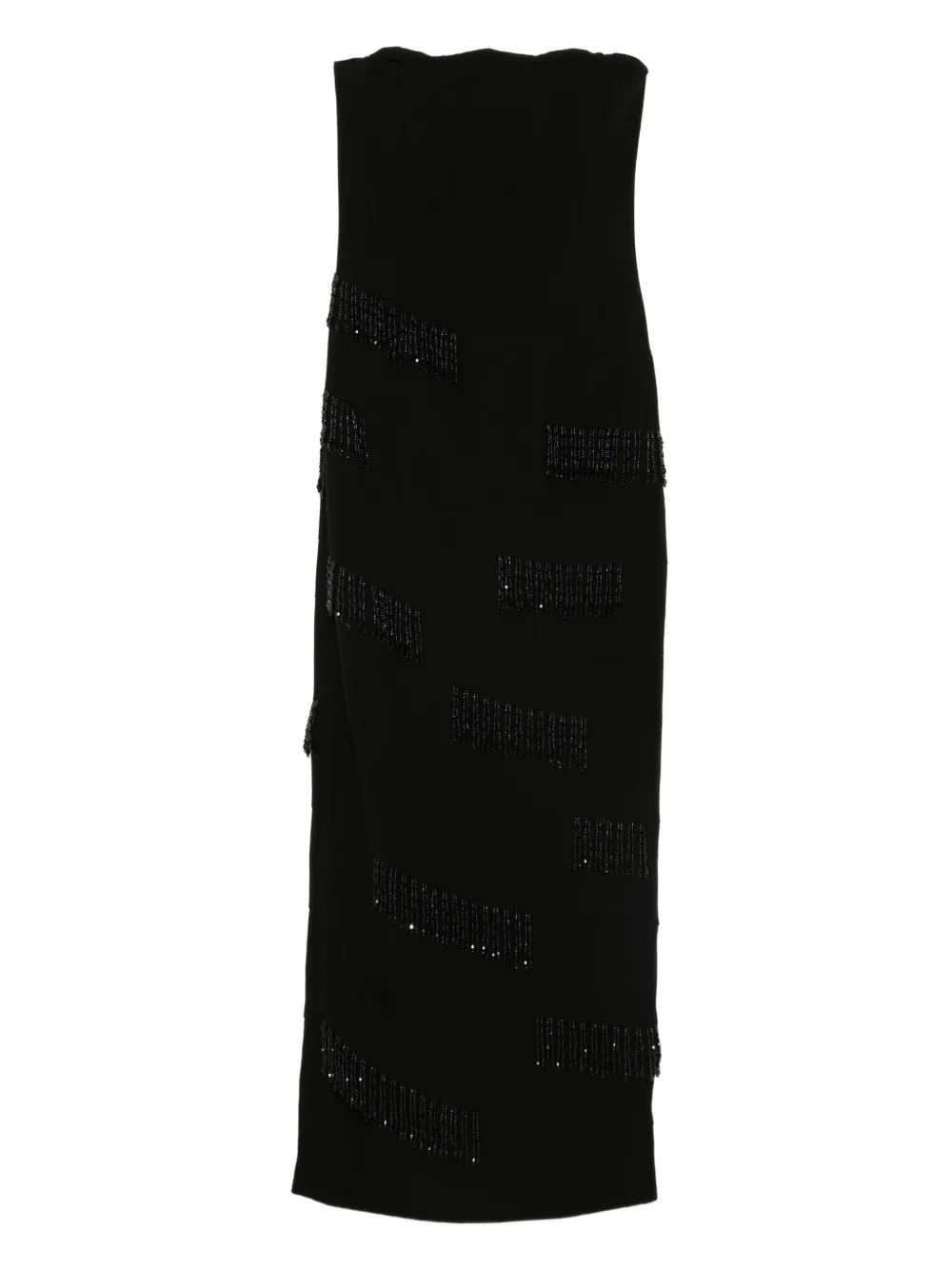 JEAN-LOUIS SABAJI Strapless jurk met kralen Zwart