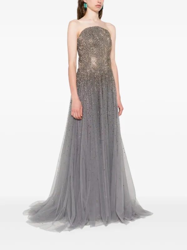 grey embellished bridesmaid dress Mermaid Light Grey One Shoulder Long Bridesmaid Dress – FancyVestido main image 0