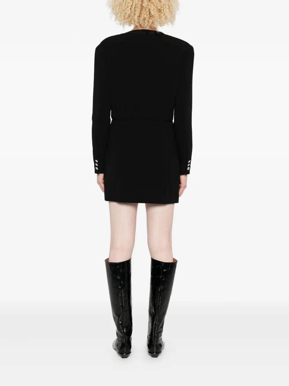 Alessandra Rich jewel-button multi-pocket dress Zwart