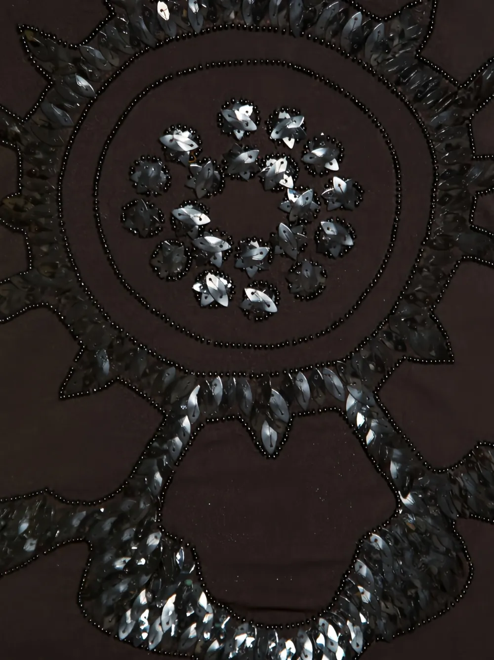 Pre-owned Gianfranco Ferre Sequin-embellished Top In Black