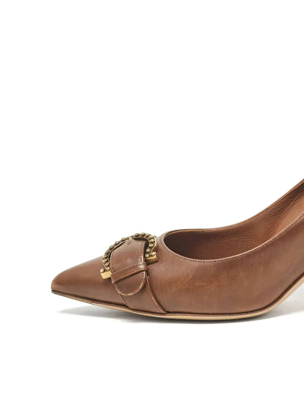 Ferragamo Pre-Owned Leren pumps met gesp - Bruin