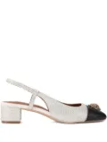 Kurt Geiger London 40mm Sloane two-tone slingback pumps - White